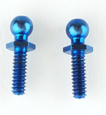 BLUE TITANIUM LONG HEX BALL STUD (2)