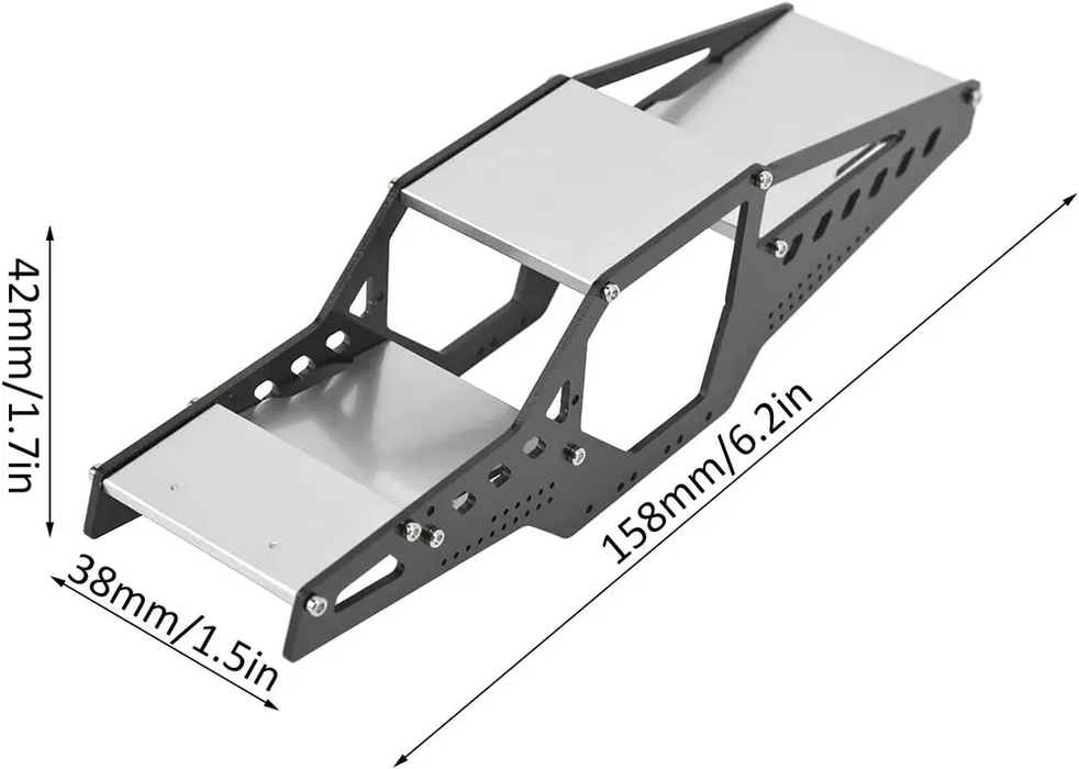 Aluminum Machined Main Chassis Conversion for Axial 1/24 SCX24 Deadbolt & C10