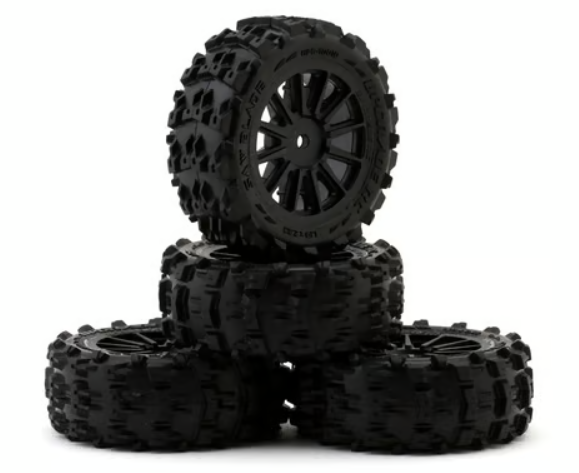 UpGrade RC Saw Blade Pre-Mounted Tires for ARRMA® Typhon Grom™ (4)