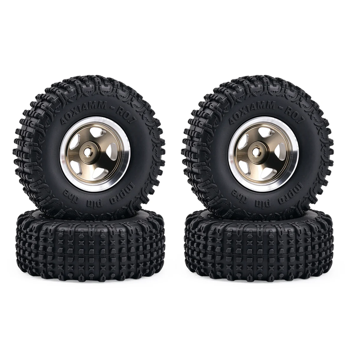 AZTAB RC 0.7"  SCX-30  Tire. & Wheel Set,  4pcs (14X40MM)