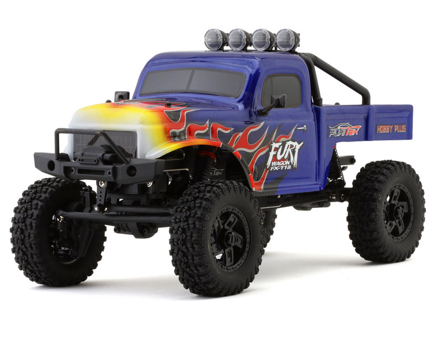 1/18 Furitek FX118 Fury Wagon RTR Brushless Rock Crawler - Blue/Flames