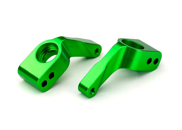 Stub axle carriers, Rustler®/Stampede®/Bandit (2), 6061-T6 aluminum (green-anodized)/ 5x11mm ball bearings (4)