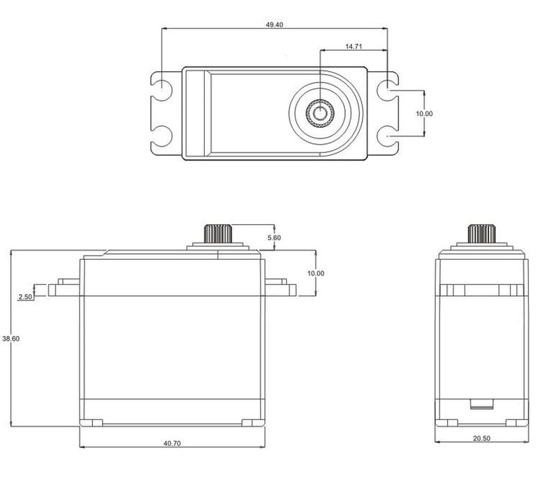 W45 Standard HV Coreless Waterproof Servo, .18sec / 624.9oz @ 8.4V
