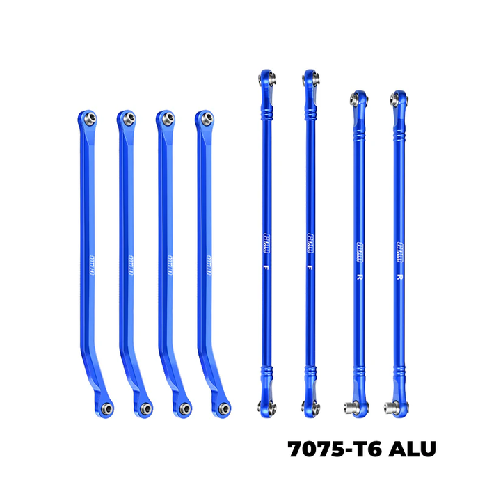 H10 OPTIC 7075-T6 ALLOY HIGH-CLEARANCE UPPER & LOWER LINK BAR SET (BLUE) IRC00307