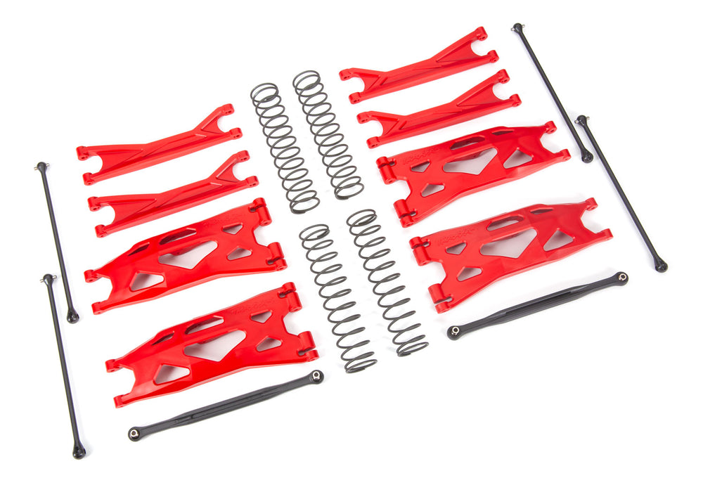 Suspension Kit, X-Maxx® Widemaxx®, Red (Includes Front and Rear Suspension Arms, Front Toe Links, Driveshafts, Shock Springs)