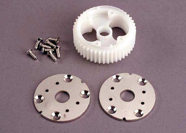 Main differential gear (32-pitch)/ metal side plates (2)/self-tapping screws (8)
