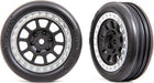 Tires & wheels, assembled (2.2" black, satin chrome beadlock wheels, Alias® ribbed 2.2" tires) (2) (Bandit® front, medium compound w/ foam inserts)