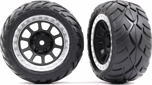 Tires and Wheels, Assembled (2.2" Black, Satin Chrome Beadlock Wheels, Anaconda® 2.2" Tires with Foam Inserts) (2) (Bandit® Rear)