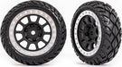 Tires and Wheels, Assembled (2.2" Black, Satin Chrome Beadlock Wheels, Anaconda® 2.2" Tires with Foam Inserts) (2) (Bandit® Front)