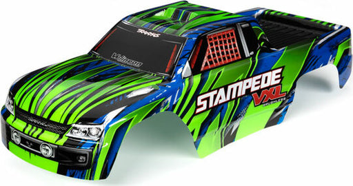 Body, Stampede® Vxl, Green and Blue (Painted, Decals Applied)