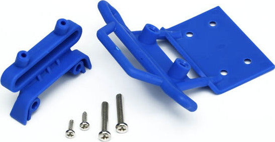Bumper, front / bumper mount, front / 4x23mm RM (2)/ 3x10mm RST (2) (blue)