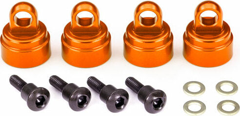 Shock Caps, Aluminum (orange-Anodized) (4) (fits All Ultra Shocks)