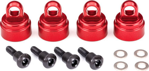Shock caps, aluminum (red-anodized) (4) (fits all Ultra Shocks)