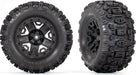 Tires and Wheels, Assembled, Glued (Black 2.8" Wheels, Sledgehammer® Tires, Foam Inserts) (Electric Rear) (2) (Tsm® Rated)