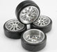 Tires, Pro-Trax on-road (medium compound with contoured inserts) (mounted and glued to part #4872 wheels) (2 left, 2 right)