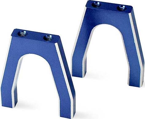 Servo mounts, throttle/ brake (machined aluminum) (blue) (f&r)/ machine screws (8)