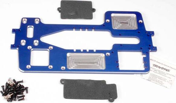 Chassis, 7075-T6 billet machined aluminum (4mm) (blue)/ hardware