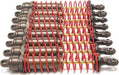 Big Bore shocks (xx-long) (hard-anodized & PTFE-coated T6 aluminum) (assembled) w/ red springs, TiN shafts (8 pack)