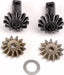 Diff gear set: 13-T output gear shafts (2)/ 13-T spider gears (2)/ spider shaft (1)/ 6x10x0.5mm PTFE-coated washer (1)