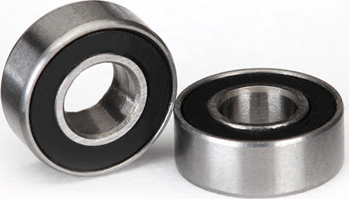 Ball bearings, black rubber sealed (5x11x4mm) (2)