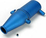 Tuned pipe, aluminum, blue-anodized (dual chamber with pressure fitting)/ 4mm GS
