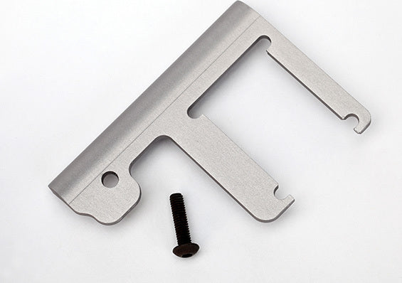 Chassis brace, Revo/Slayer (3mm 6061-T6 aluminum) (titanium- anodized)/ 4x16mm BCS