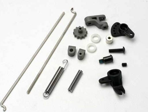 Linkage set, throttle & brake, Revo-Slayer (includes servo horns, rod guides, brake spring, brake adjustment dial, brake lever, rods (wires), bellcrank, throttle return spring, hardware)