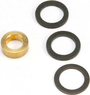 Washer, 7x10x1.0 (2), 7x10x0.5 (1) black steel (shims for flywheel spacing), Washer, 5x8.2.8 brass (1) (shim for clutch bell spacing) for Revo Big Block Kit