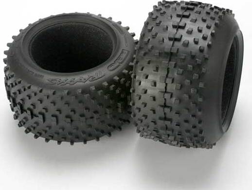 Tires, SportTraxx racing 3.8" (soft compound, directional and asymmetrical tread design)/ foam inserts (2)