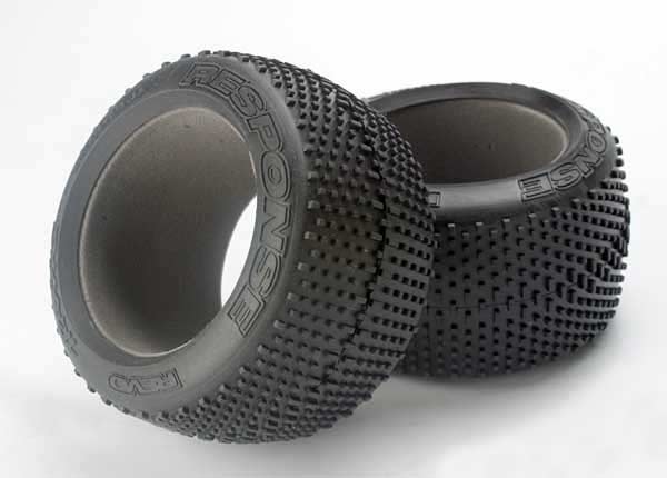 Tires, Response racing 3.8" (soft-compound, narrow profile, short knobby design)/ foam inserts (2)