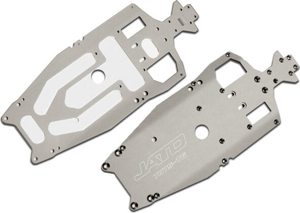 Chassis, 7075-T6 aluminum (3mm) (titanium-anodized) (machined, lighter than stock)/ adhesive foam pad (1)