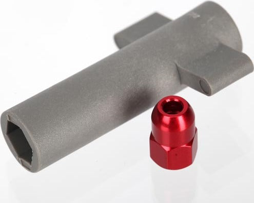 Antenna crimp nut, aluminum (red-anodized)/ antenna nut tools