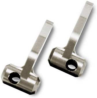 Steering blocks, titanium-anodized 6061-T6 aluminum (left & right) (For use with 25 and 30-degree caster blocks)