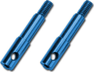 Wheel spindles, front, 7075-T6 aluminum, blue-anodized (left & right)