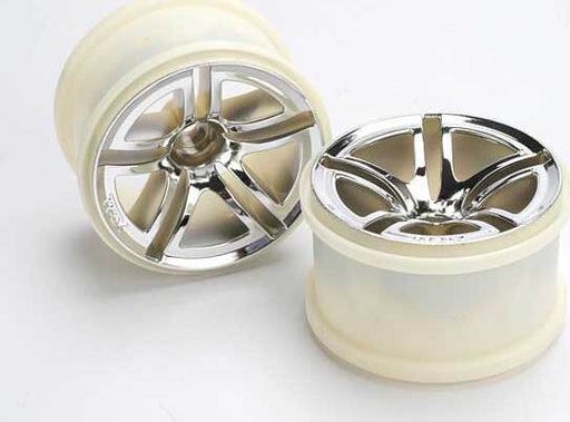 Wheels, Twin-Spoke 2.8" (chrome) (nitro rear/ electric front) (2)