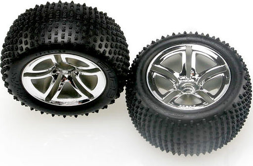 Tires & wheels, assembled, glued (2.8") (Twin-Spoke wheels, Alias tires, foam inserts) (nitro rear) (2)