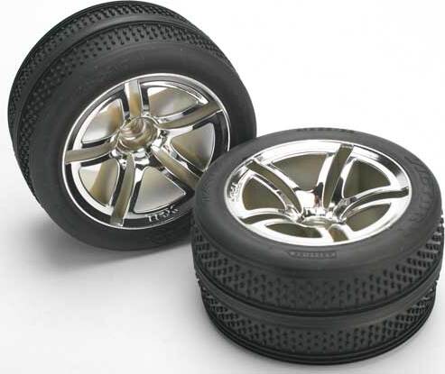 Tires & wheels, assembled, glued (Twin-Spoke wheels, Victory tires, foam inserts) (nitro front) (2)