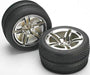 Tires & wheels, assembled, glued (Twin-Spoke wheels, Victory tires, foam inserts) (nitro front) (2)
