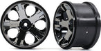 Wheels, All-Star 2.8" (black chrome) (nitro rear/ electric front) (2)