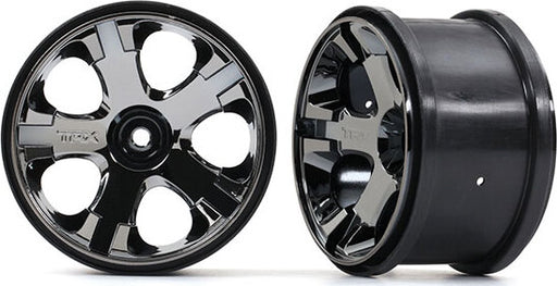Wheels, All-Star 2.8" (black chrome) (nitro rear/ electric front) (2)
