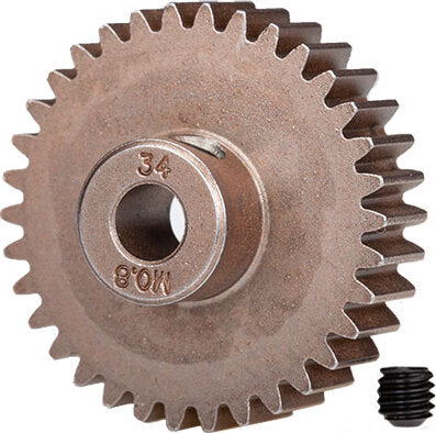 Gear, 34-T pinion (0.8 metric pitch, compatible with 32-pitch) (fits 5mm shaft)/ set screw