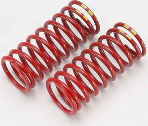 Spring, shock (red) (long) (GTR) (4.9 rate double yellow stripe) (1 pair)