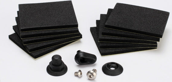 Hatch post/hull water outlet/foam pads (10)/ washer (1)/ 4x8mm BCS, stainless steel/ 3x4mm BCS, stainless steel