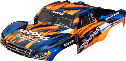 Body, Slash 2Wd (Also Fits Slash Vxl and Slash 4X4), Orange and Blue (Painted, Decals Applied)