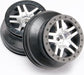 Wheels, SCT Split-Spoke, satin chrome, black beadlock style, dual profile (2.2" outer, 3.0" inner) (2WD front) (2)
