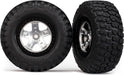 Tires & wheels, assembled, glued (SCT satin chrome, black beadlock style wheels, BFGoodrich Mud-Terrainﾙ T/A KM2 tires, foam inserts) (2)(4WD front/rear, 2WD rear only)
