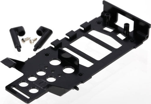 Main frame, battery holder (1)/ canopy mounting posts (2)/ screws (2)
