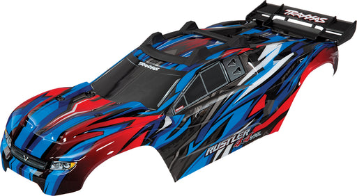 Body, Rustler® 4X4 Vxl, Blue (Painted, Decals Applied) (Assembled with Front and Rear Body Mounts And Rear Body Support For Clipless Mounting)