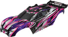 Body, Rustler® 4X4 VXL, pink (painted, decals applied) (assembled with front & rear body mounts and rear body support for clipless mounting)