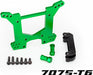 Shock Tower, Rear, 7075-T6 Aluminum (green-Anodized) (1)/ Body Mount Bracket (1)